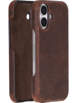 AyrStore Buğz Apple iPhone 17 Için, Hakiki Deri, El Yapımı Kılıf, Magsafe ile Uyumlu, Iç Yüzeyi Kadi