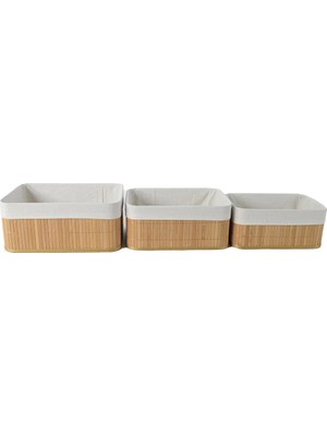 Koçtaş İçi Kumaş Bambu Sepet Set