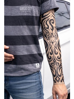 Senson Giyilebilir Kol Dövmesi Çorap Dövme 3D Baskılı Kol Bacak Dövme 2 Adet Model 11