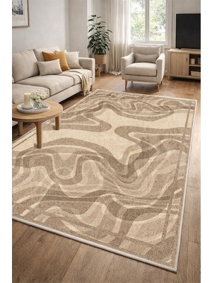 Lioara Home Modern Desen Dijital Baskılı Halı – Kaymaz Taban, Leke Tutmaz, Salon & Oturma Odası Için