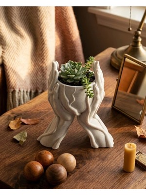 Mercansa Minimalist El Tasarımlı Dekoratif 3D Saksı Vazo Modern Masa Dekoru