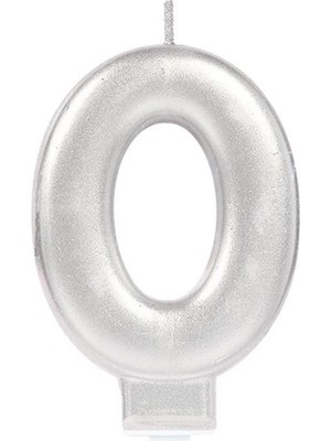 Senson 0 Rakam Mum Gümüş Renk
