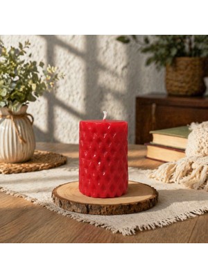 En Art Çilek Kokulu Petek Mum | El Yapımı Soya Parafin Dekoratif Mum 7 cm (Renk Seçenekli)