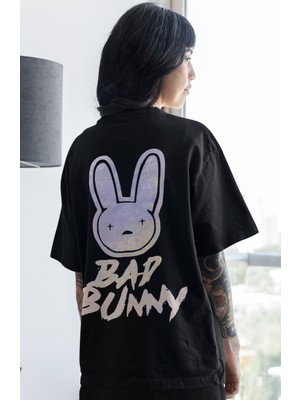 Sevbano Bad Bunny Rapper Şarkıcı Sırt Baskılı Unisex Oversize Tişört