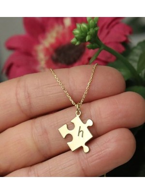 PremiumPort 925 Ayar Gümüş Puzzle Harfli Kolye, Şık ve Özgün Tasarım