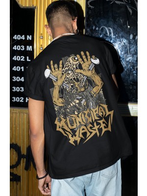 Sevbano Municipal Waste Rock Metal Müzik Grubu Sırt Baskılı Unisex Oversize Tişört