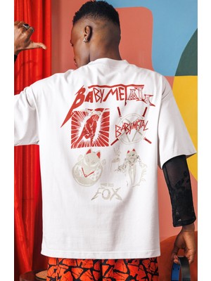 Sevbano Baby Metal Rock Metal Müzik Grubu Sırt Baskılı Unisex Oversize Tişört