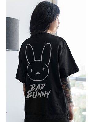Sevbano Bad Bunny Rapper Şarkıcı Sırt Baskılı Unisex Oversize Tişört