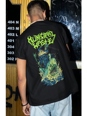 Sevbano Municipal Waste Rock Metal Müzik Grubu Sırt Baskılı Unisex Oversize Tişört