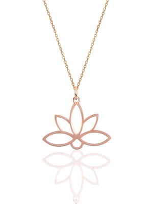 PremiumPort Gümüş Lotus Çiçek Kolye, Zarif ve Şık Takı, Işıltılı Tasarım