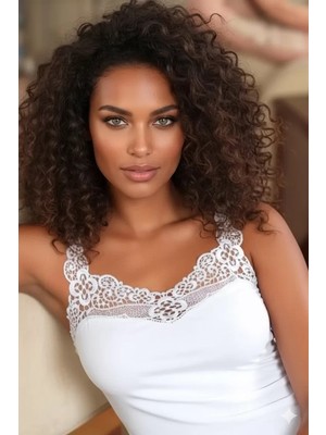 bebekokusu Yakası ve Askıları Güpürlü Atlet B162