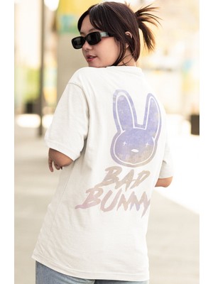 Sevbano Bad Bunny Rapper Şarkıcı Sırt Baskılı Unisex Oversize Tişört