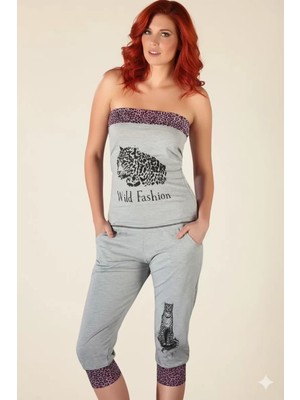 bebekokusu Leopar Desenli Straplez Takım