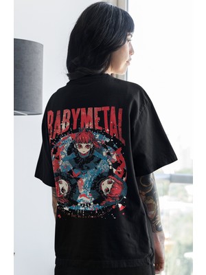 Sevbano Baby Metal Rock Metal Müzik Grubu Sırt Baskılı Unisex Oversize Tişört