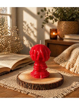 En Art Cadı Eli Figürlü Kokulu Mum | Çilek Aromalı Soya Parafin El Yapımı Dekoratif Mum (Renk Seçenekli)