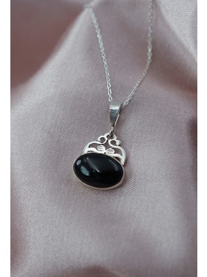 PremiumPort Elmaslı 925 Ayar Gümüş Şık Tasarım Kolye