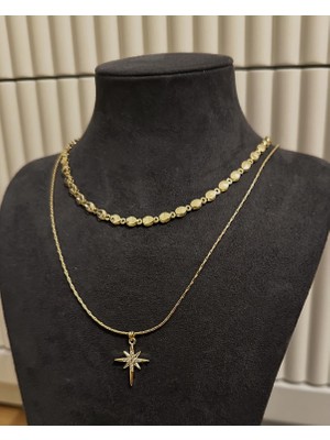 Luckyb Store 2'li Vip 14 K Kuzey Yıldızı Kolye