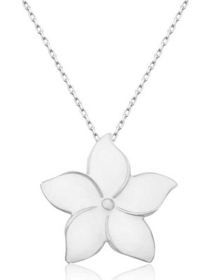 PremiumPort Şık Gümüş Yasemin Çiçeği Kadın Kolye, Zarif ve Modern Tasarım