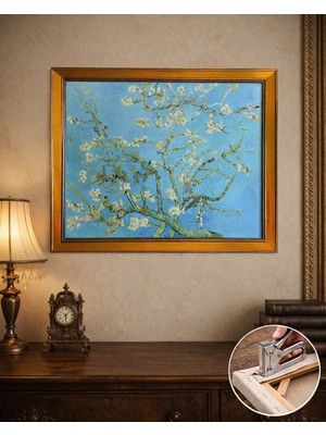 Art Of Legacy Van Gogh (Badem Çiçekleri 1890) Çerçeveli Klasik Vintage Duvar Tablo
