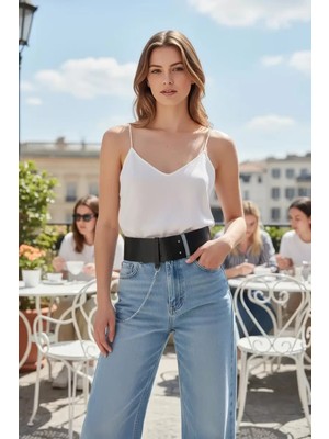 bebekokusu Siyah Kadın Kemer Kalın Bel Korse Aksesuarı - BRF1117