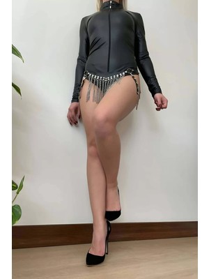 bebekokusu Deri Zincirli Etek Fantezi Giyim