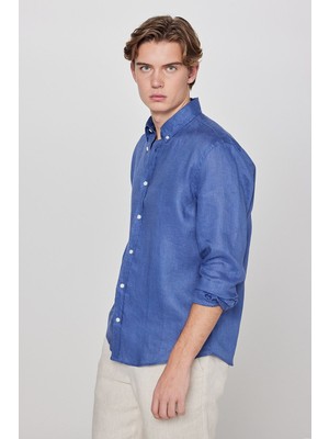 Lee %100 Keten Regular Fit Normal Kesim Siyah Gömlek