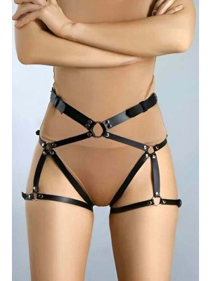 bebekokusu Şık Deri Seksi Külot Harness - BRF1029