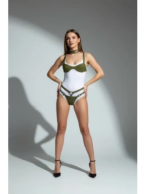 bebekokusu Haki Harness Takım Metal Halka Detaylı Vücudu Saran - BRF1298