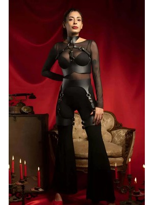 bebekokusu Deri Göğüs ve Bacak Harness Takım, Club Giyim - BRF1261