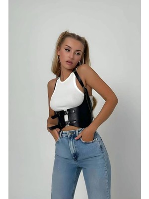 bebekokusu Korse Harness, Deri Göğüs Kemer Harness, Deri Büstiyer - BRF605