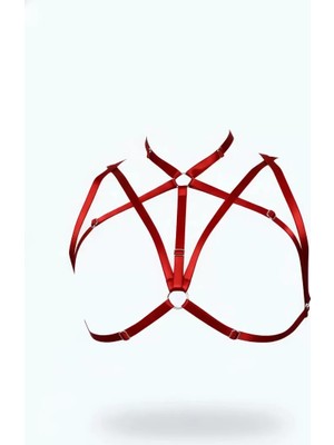 bebekokusu Kırmızı Göğüs Harness Saten Kumaş Ayarlanabilir Çapraz Bantlı - BRF166