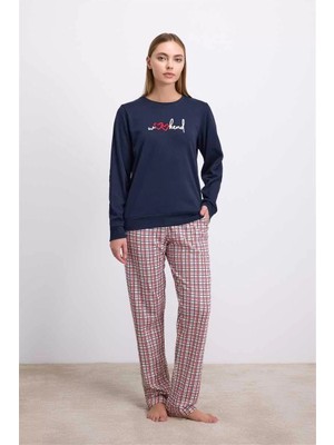 bebekokusu %100 Pamuklu Uzun Kol Sweatshirt ve Ekose Pantolon Pijama Takımı