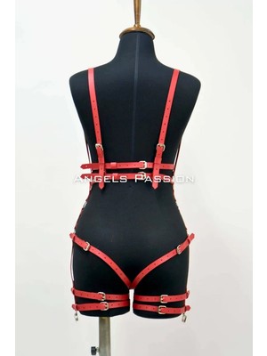 bebekokusu Deri Body Harness, Deri Dansçı Kostüm, Pole Dans Kostüm - APFT502