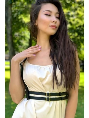 bebekokusu Ince Şerit Omuzdan Askılı Ayarlanabilir Şık Deri Harness Korse Kemer - BRF655