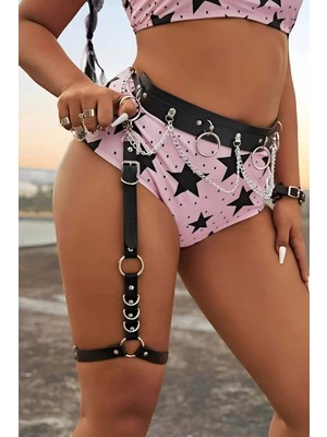 bebekokusu Bel ve Bacak Bağlantılı Zincir Detaylı Şık Bacak Harness - BRF807