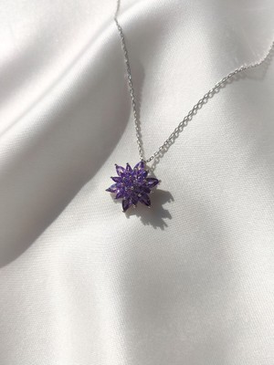 PremiumPort 925 Ayar Gümüş Çok Katmanlı Lotus Çiçek Kolye