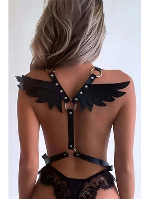 bebekokusu Kanatlı Şık ve Seksi Deri Harness - BRF642