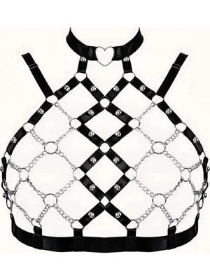 bebekokusu Zincirli Seksi Lastik Göğüs Harness - BRF926