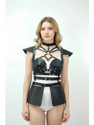 bebekokusu Deri Elbise Harness, Deri Etek ve Göğüs Elbise - BRF1371