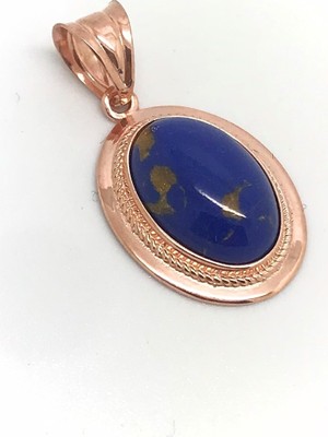 PremiumPort Gümüş Lapis Taşlı Zarif Kolye Ucu DLP63