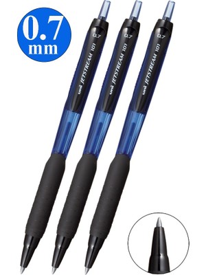 Artlantis Mavi Jel Uçlu Pilot Kalem 3 Adet Uniball Jetstream SXN-101 0.7 mm Roller Basmalı Kalem Roller Uçlu Likit Mürekkepli