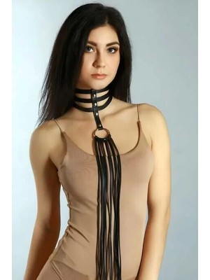 bebekokusu Şık Deri Püsküllü Tasma Harness - BRF1021