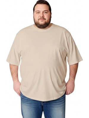 Sngl Erkek Büyük Beden Oversize Kısa Kollu T-Shirt 3xl 4xl 5xl 6xl 7xl 8xl 9xl
