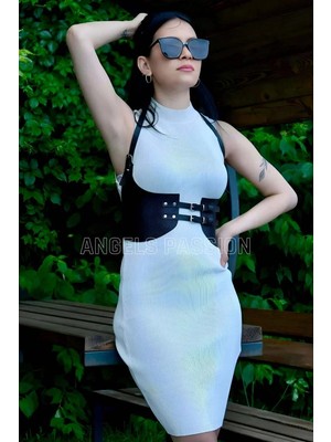 bebekokusu Elbise Kemeri, Gömlek Kemeri, Korse Kemer, Deri Göğüs Kemer Harness - BRF605