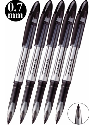 Artlantis Siyah Pilot Kalem 5 Adet Uniball Air 0.7 mm Roller Pilot Kalem UBA-188-L Broad Roller Uçlu Likit Mürekkepli Pilot Kalem