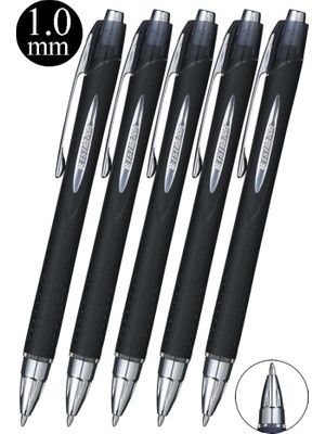Artlantis Siyah Jel Uçlu Pilot Kalem 5 Adet Uniball Jetstream SXN-210 1.0 mm Basmalı Pilot Kalem Roller Uçlu Likit Mürekkepli