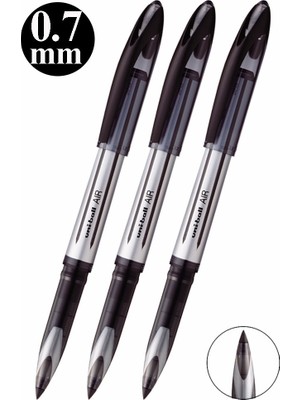 Artlantis Siyah Pilot Kalem 3 Adet Uniball Air 0.7 mm Roller Pilot Kalem UBA-188-L Broad Roller Uçlu Likit Mürekkepli Pilot Kalem