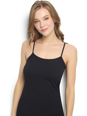 Jiber Premium Kadın %100 Pamuklu Ribana Esnek Kumaş Rahat Kesim Ip Askılı Atlet