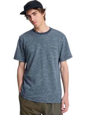 Quiksilver Lopaz Striped S Lacivert Erkek Tshirt