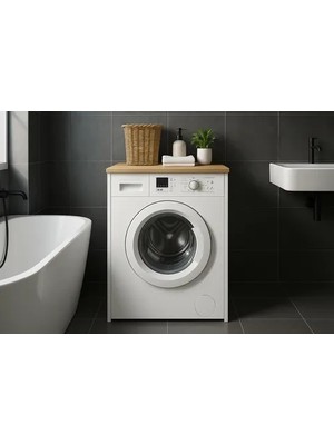 Vivense Emorra Çok Amaçlı Çamaşır Makinesi Dolabı, Sepet Beyaz